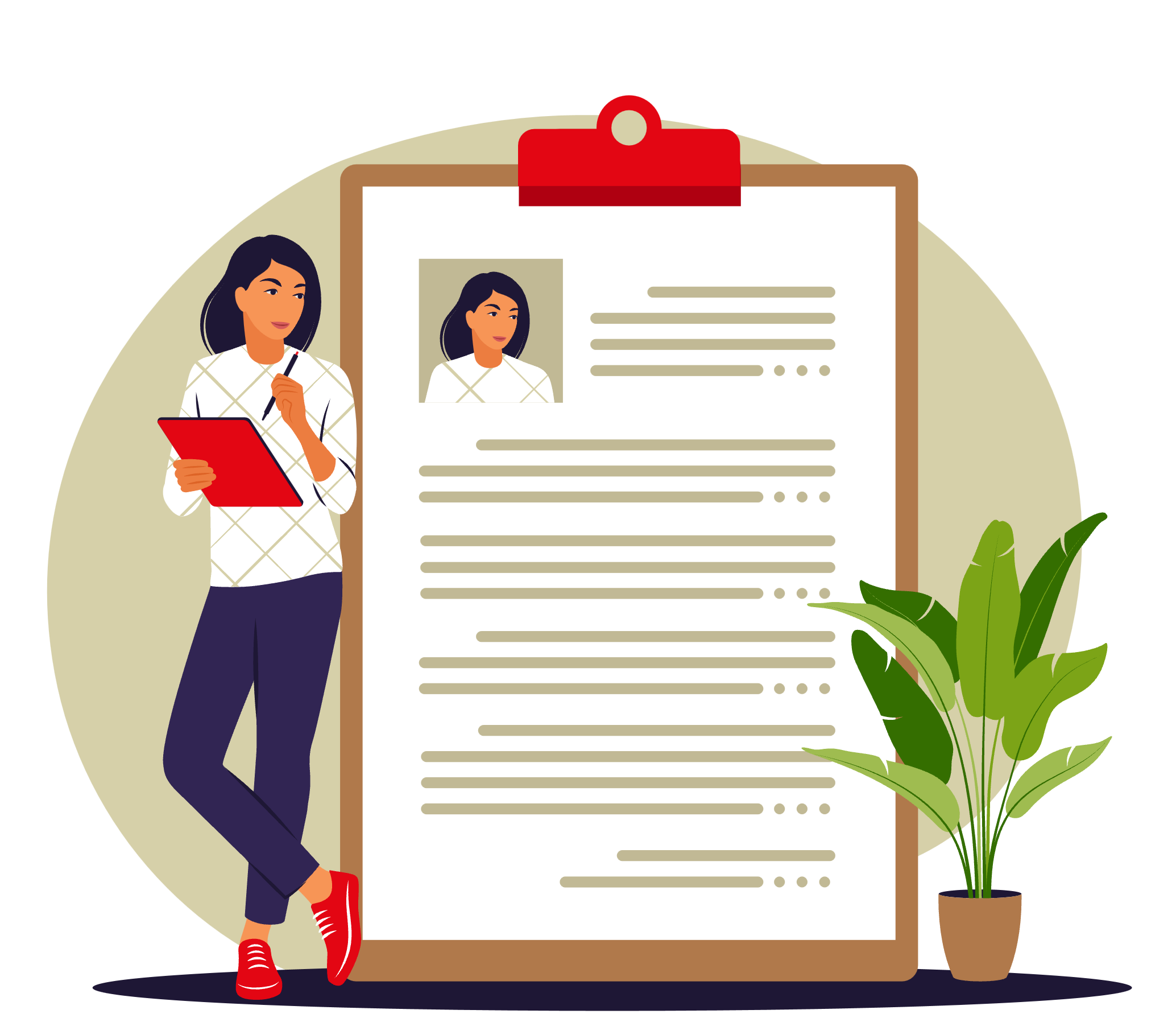 Illustration of resume builder
